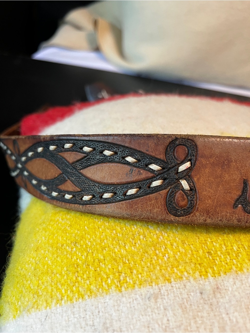 Vintage Personalized Brown Leather belt Name - "JACK" - Picture 2 of 15